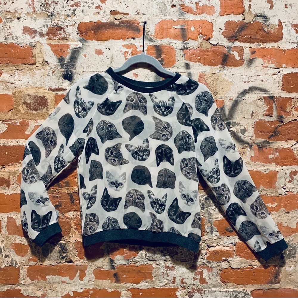 Black & White Cat Blouse Shirt